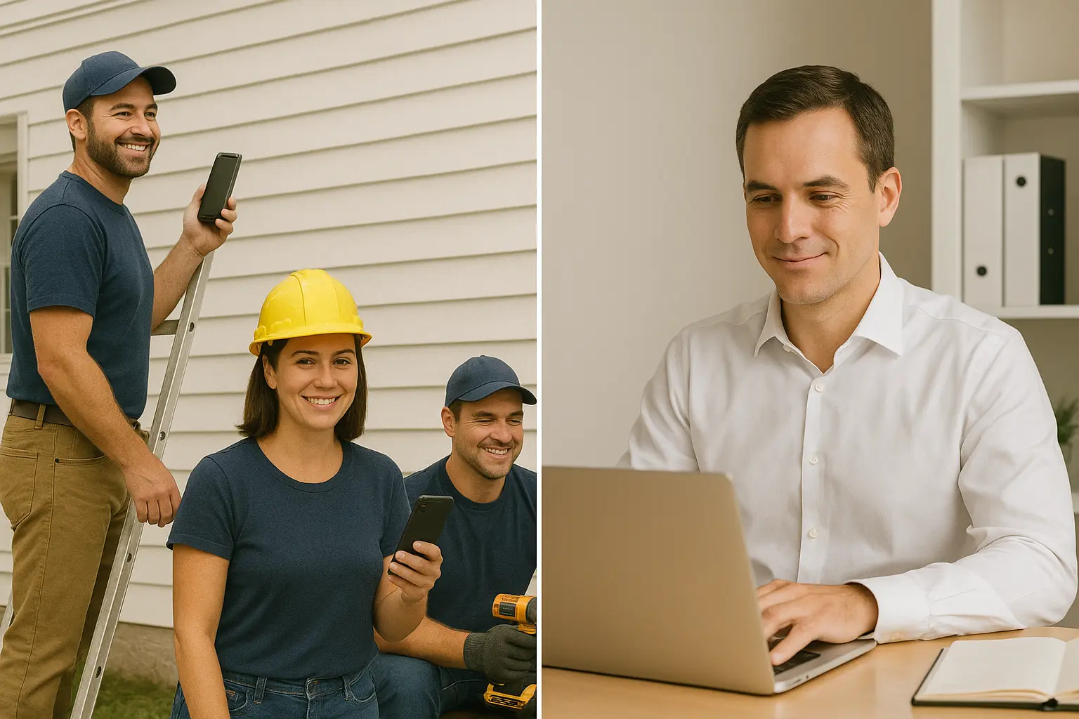 Service professionals receiving leads on their mobile devices